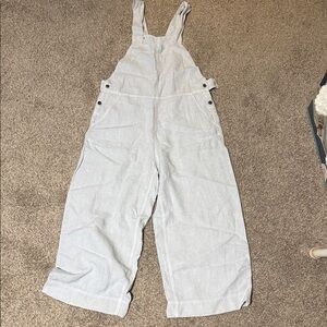 POETRY Light Blue 100% Linen Overalls  LNC size 8